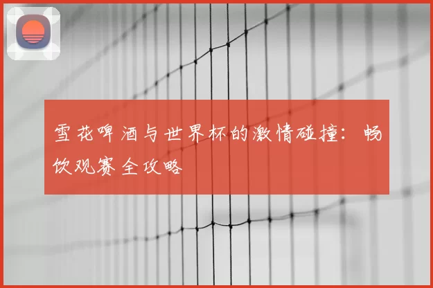 雪花啤酒与世界杯的激情碰撞:畅饮观赛全攻略